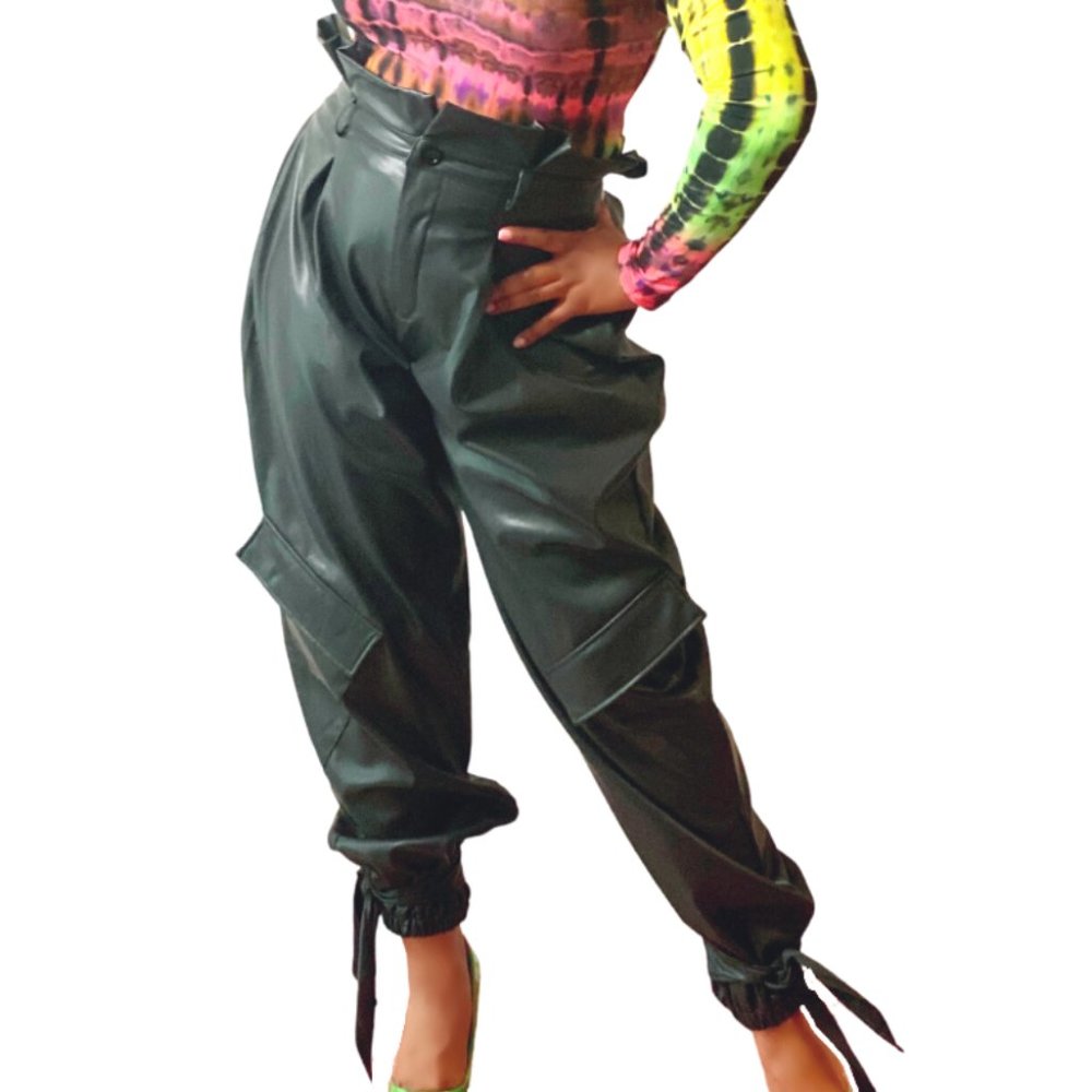 Got It In The Bag Faux Leather Cargo Pants